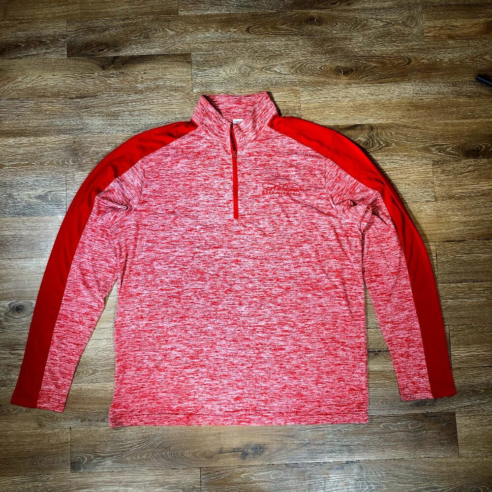 Hurricane West Virginia Men XL Sport Red Tek 1/4 Zip Jersey Long Sleeve Athletic